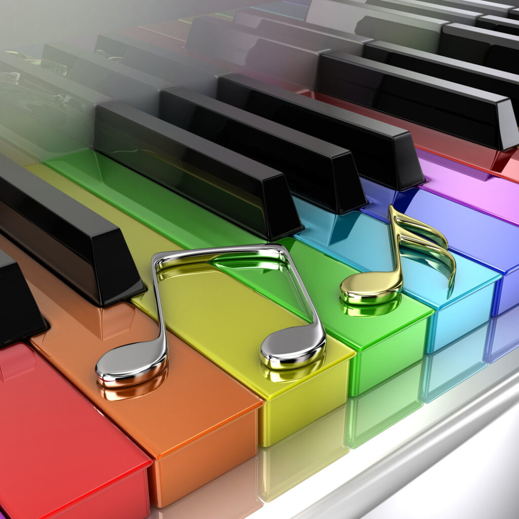 Piano color multicolor